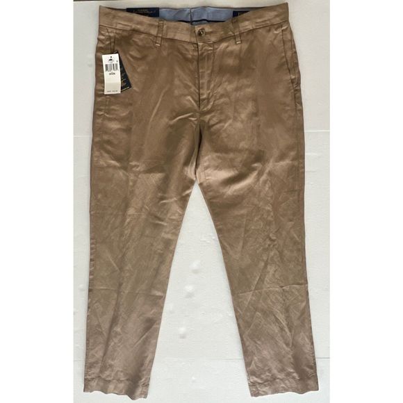 POLO RALPH LAUREN Mens Sz 32x30 Khaki Straight Fit Lightweight Linen Blend Pants - Picture 3 of 12